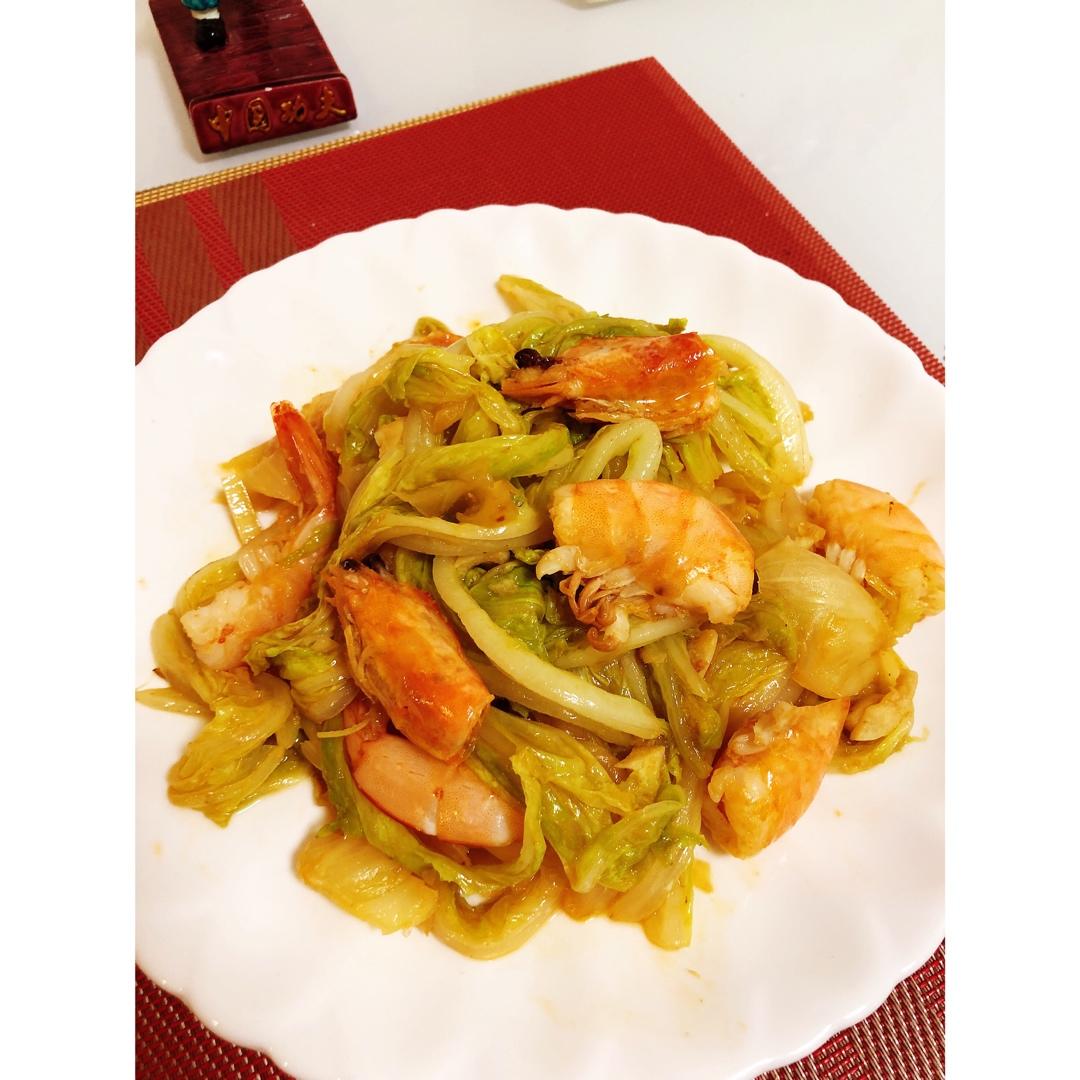 白菜炒大虾