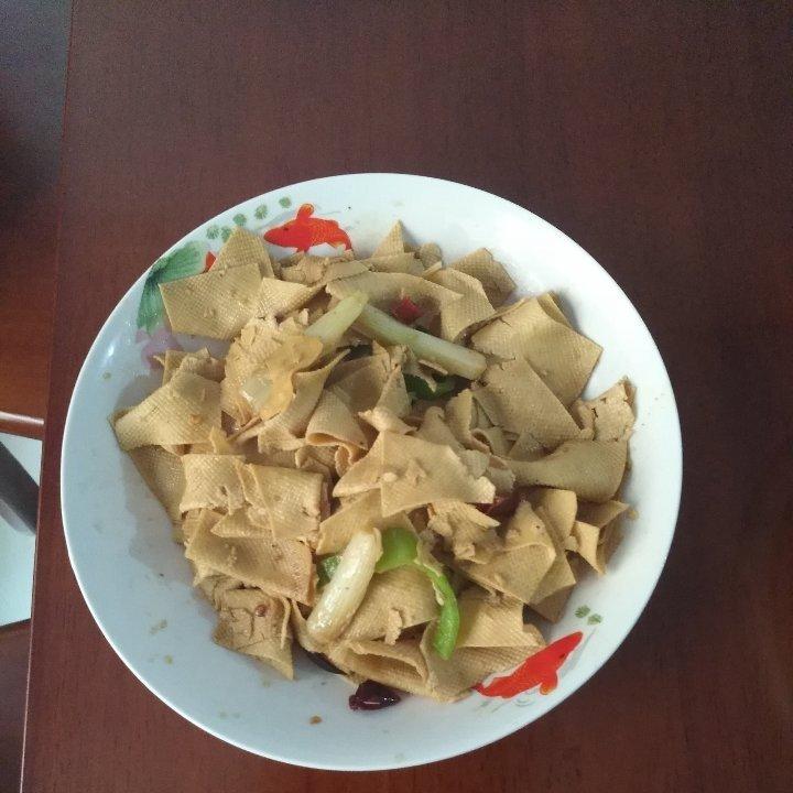青椒炒豆皮