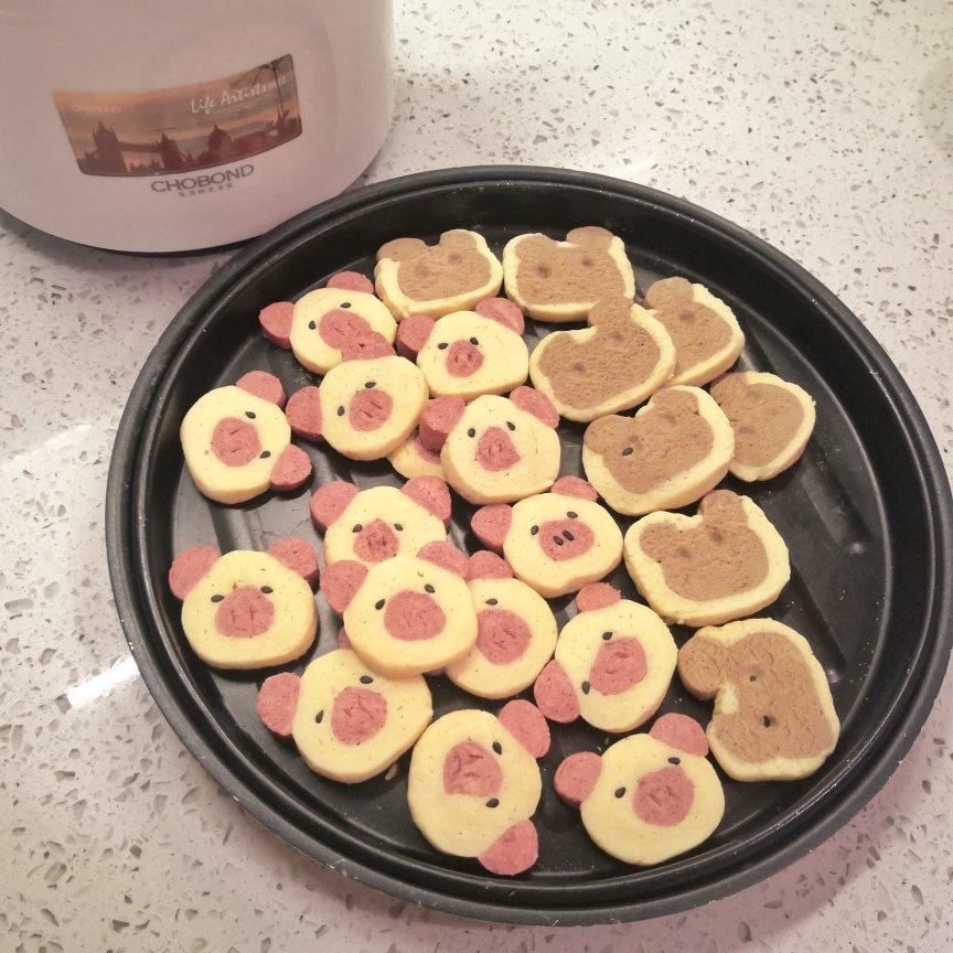 easysheep做的超可爱不用模具版动物曲奇饼干造型合集小猪小猫青蛙