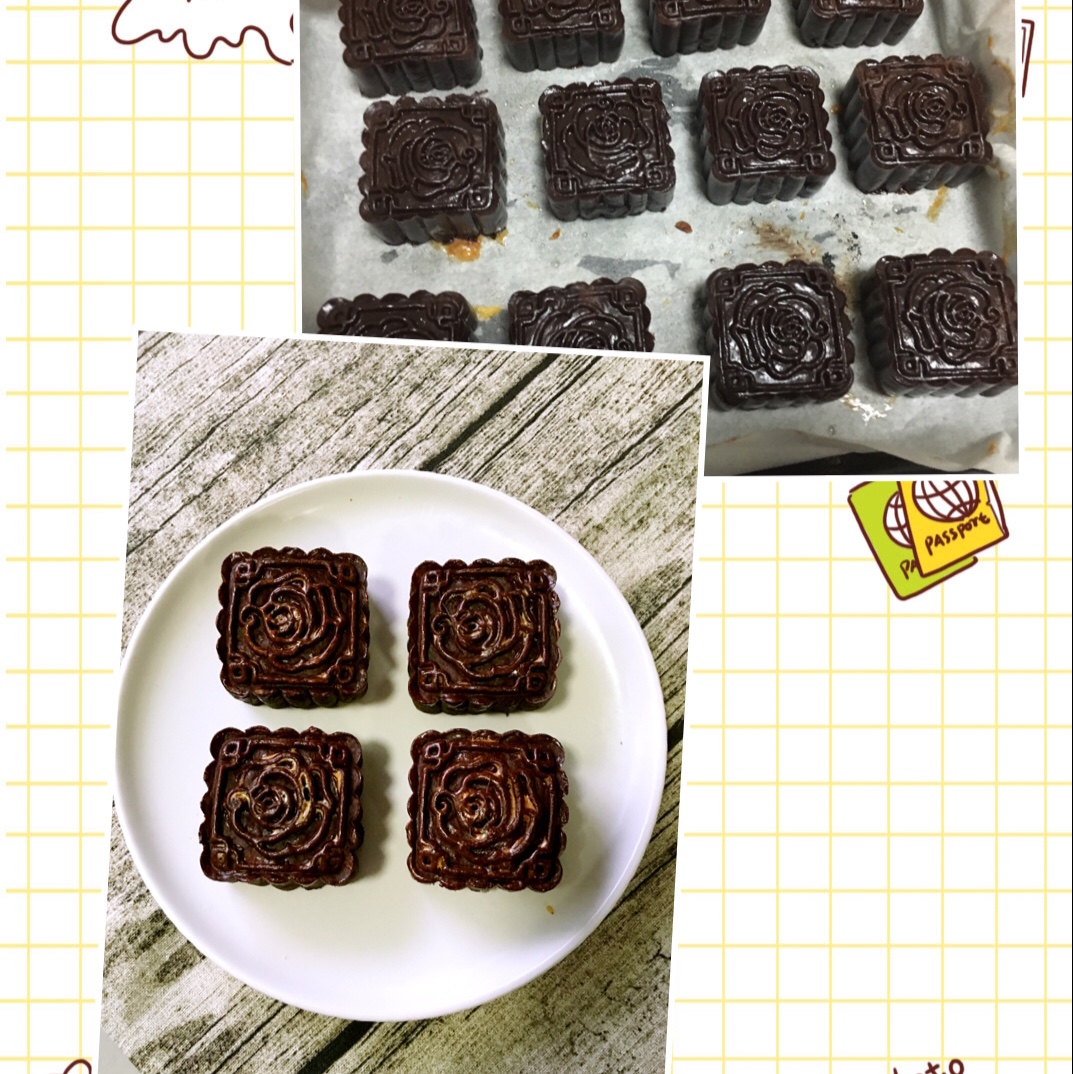 巧克力椰蓉月饼（黑白配）