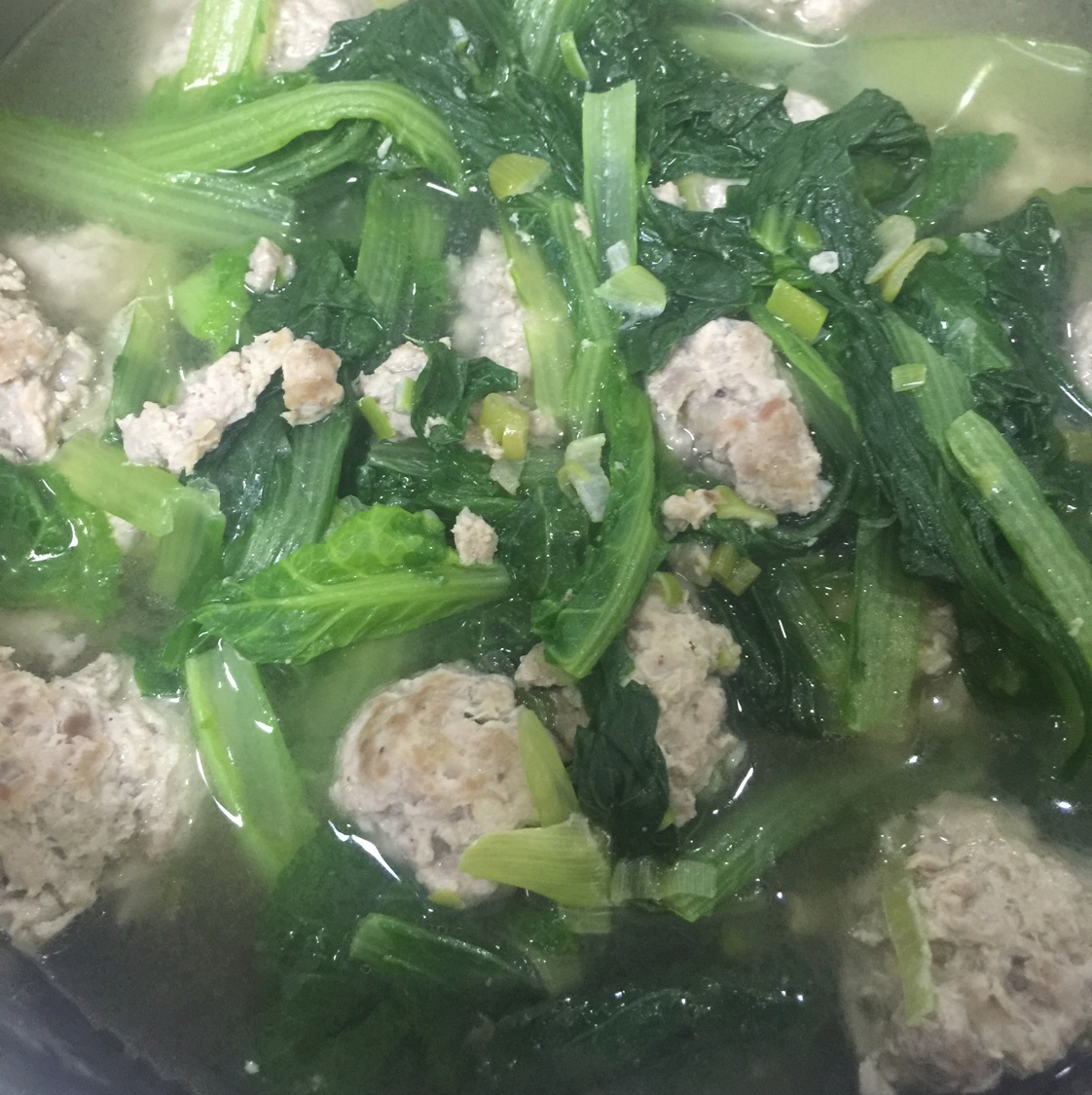 小白菜丸子汤