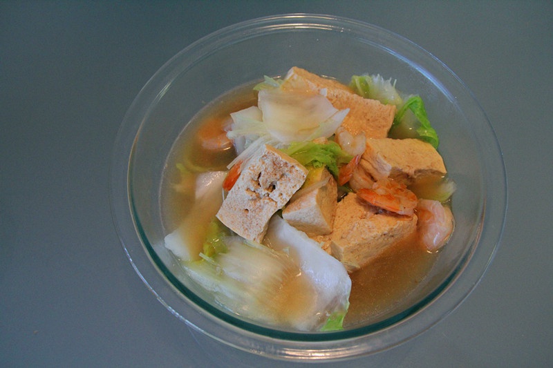 鲜虾白菜炖豆腐