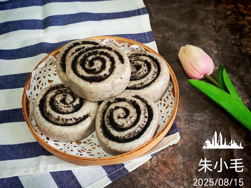 黑芝麻花生卷馒头