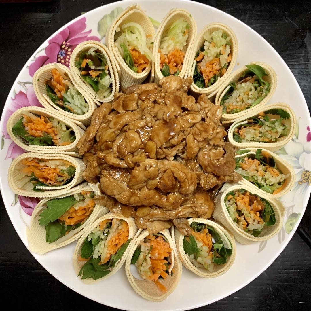 年夜饭&高颜值的【京酱肉丝千张蔬菜卷】