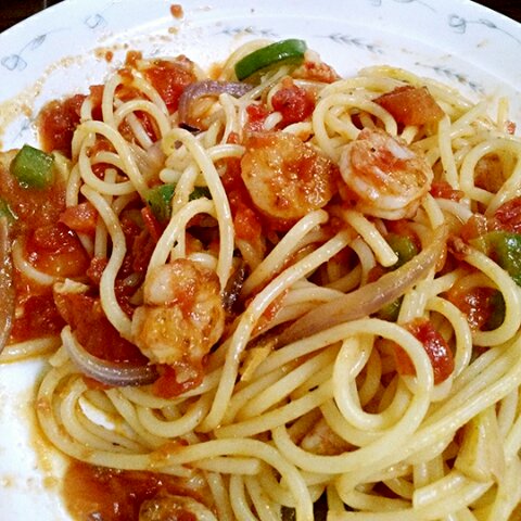 番茄虾仁意面