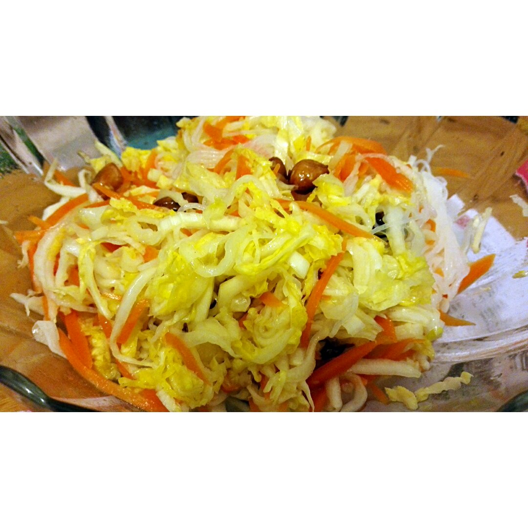凉拌粉丝白菜心