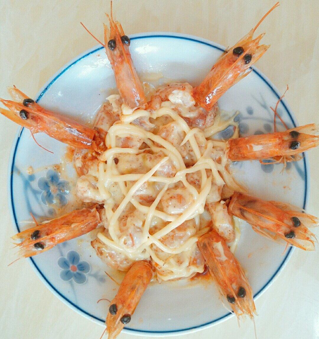 吃不胖沙拉虾球