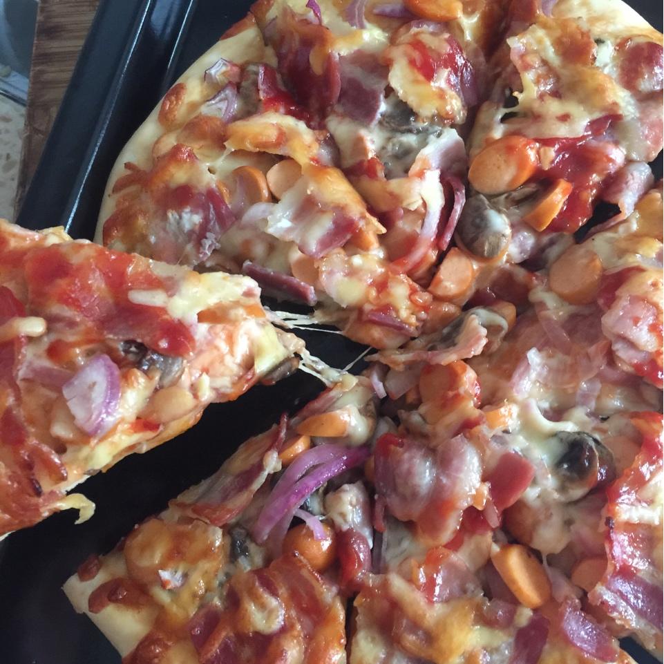 鲜虾培根披萨🍕