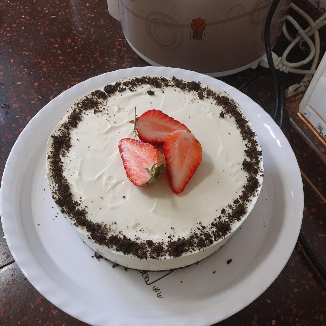 酸奶芒果慕斯蛋糕简易版（普通8寸活底）