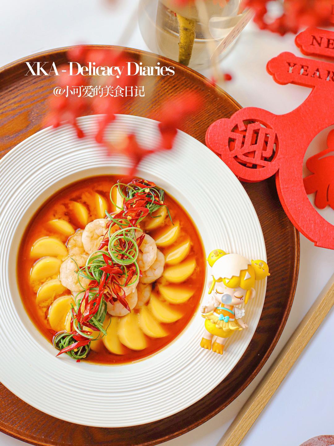 【玉子豆腐虾仁蒸蛋-柔心弱骨】花样年夜饭 17的做法