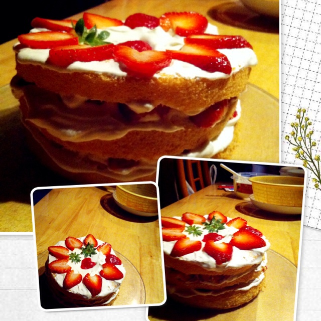 草莓裸蛋糕