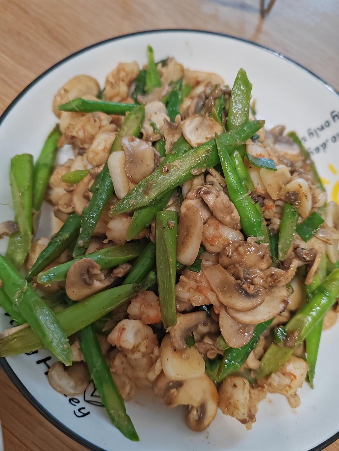 芦笋口蘑虾仁