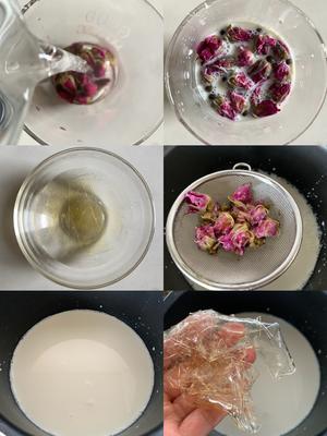 香甜嫩滑❗️零失败做玫瑰奶冻，吃完美美哒的做法 步骤1