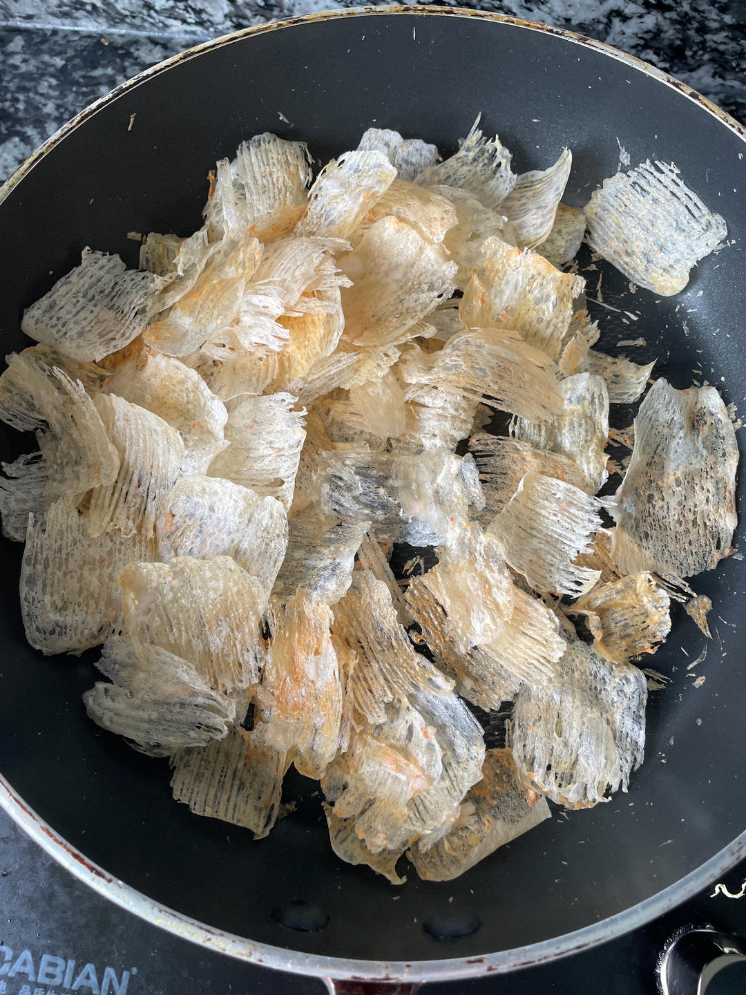 平底锅做的鲜虾片