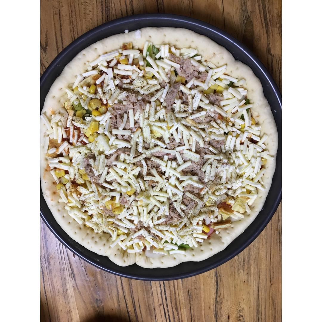 10寸金玉满堂披萨🍕＆披萨用番茄酱的制作过程（配图）