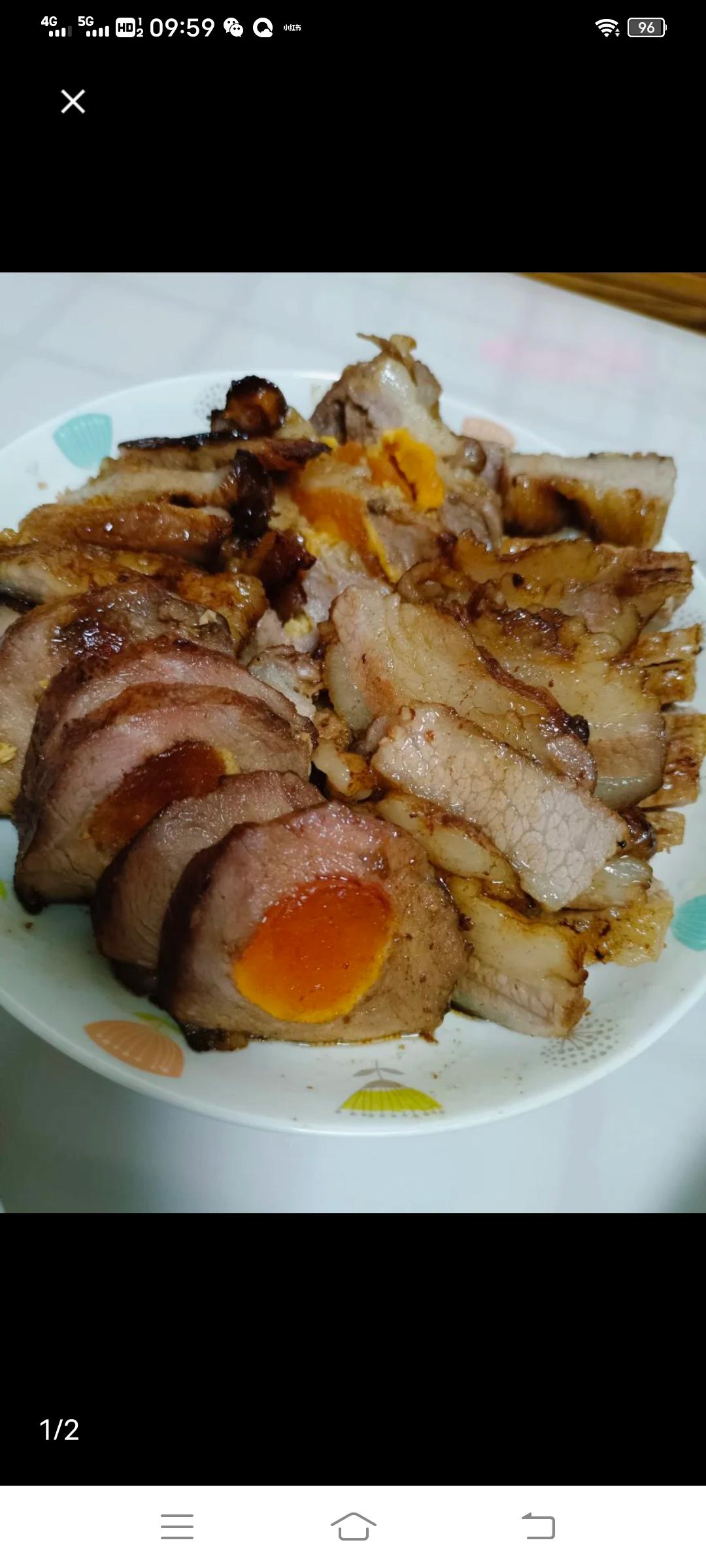 夕阳无限好咸蛋黄叉烧肉