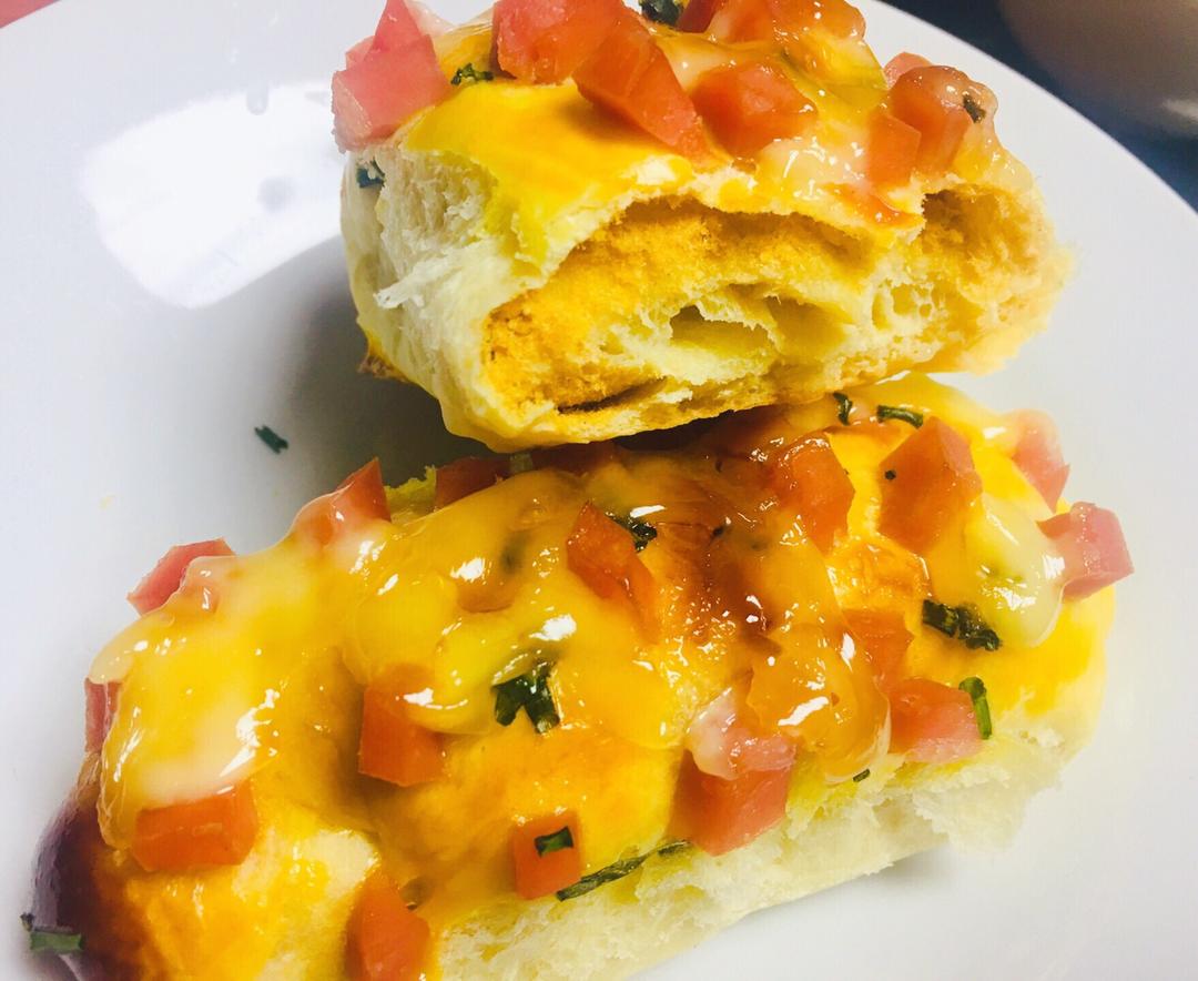 香葱肉松火腿面包的做法