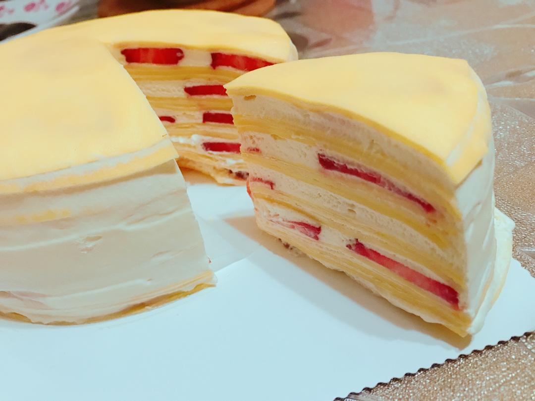 不用烤箱也能做的蛋糕🍰千层蛋糕🍰（附水果盒子和班戟做法）