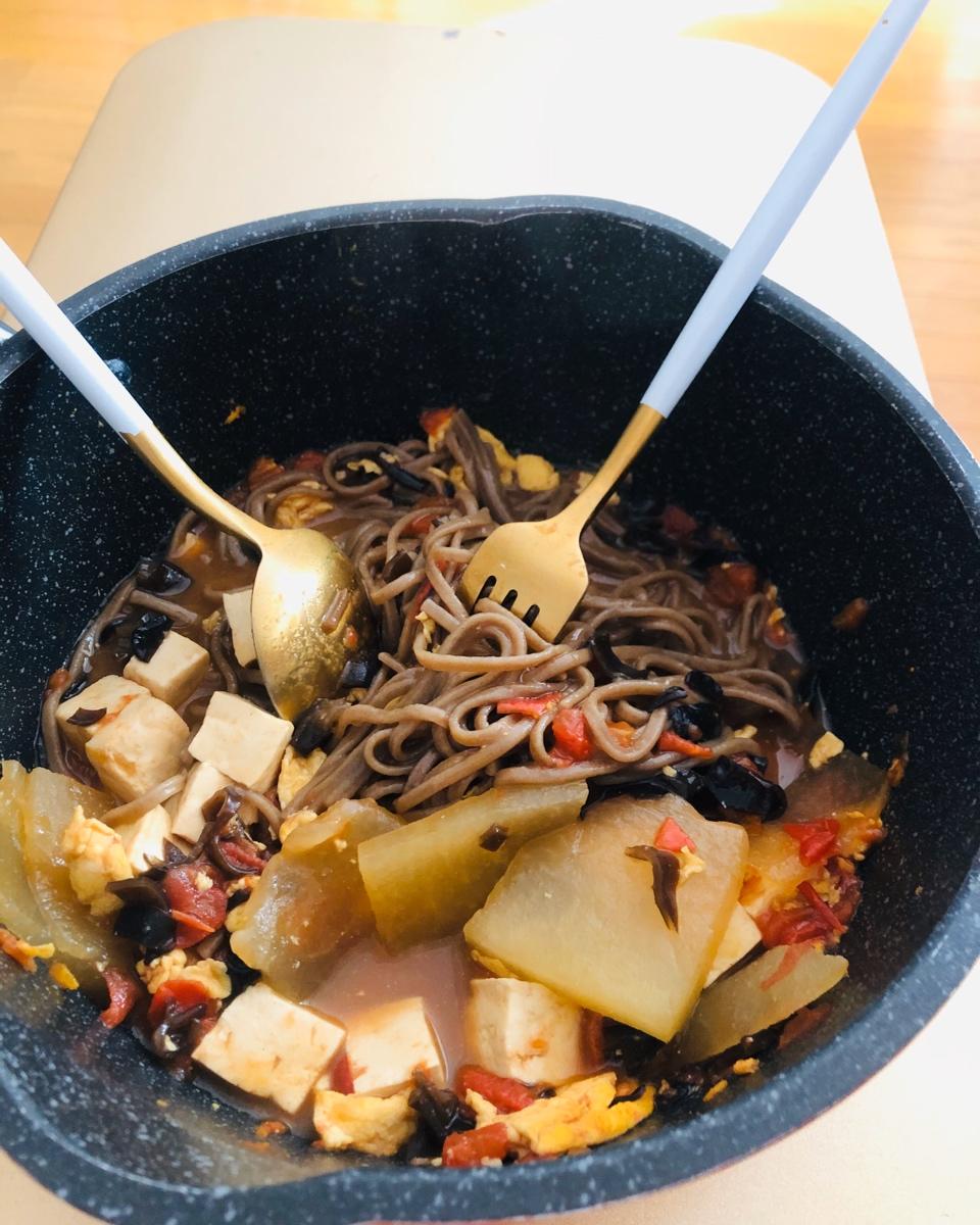 西红柿鸡蛋豆腐荞麦面【减脂餐】