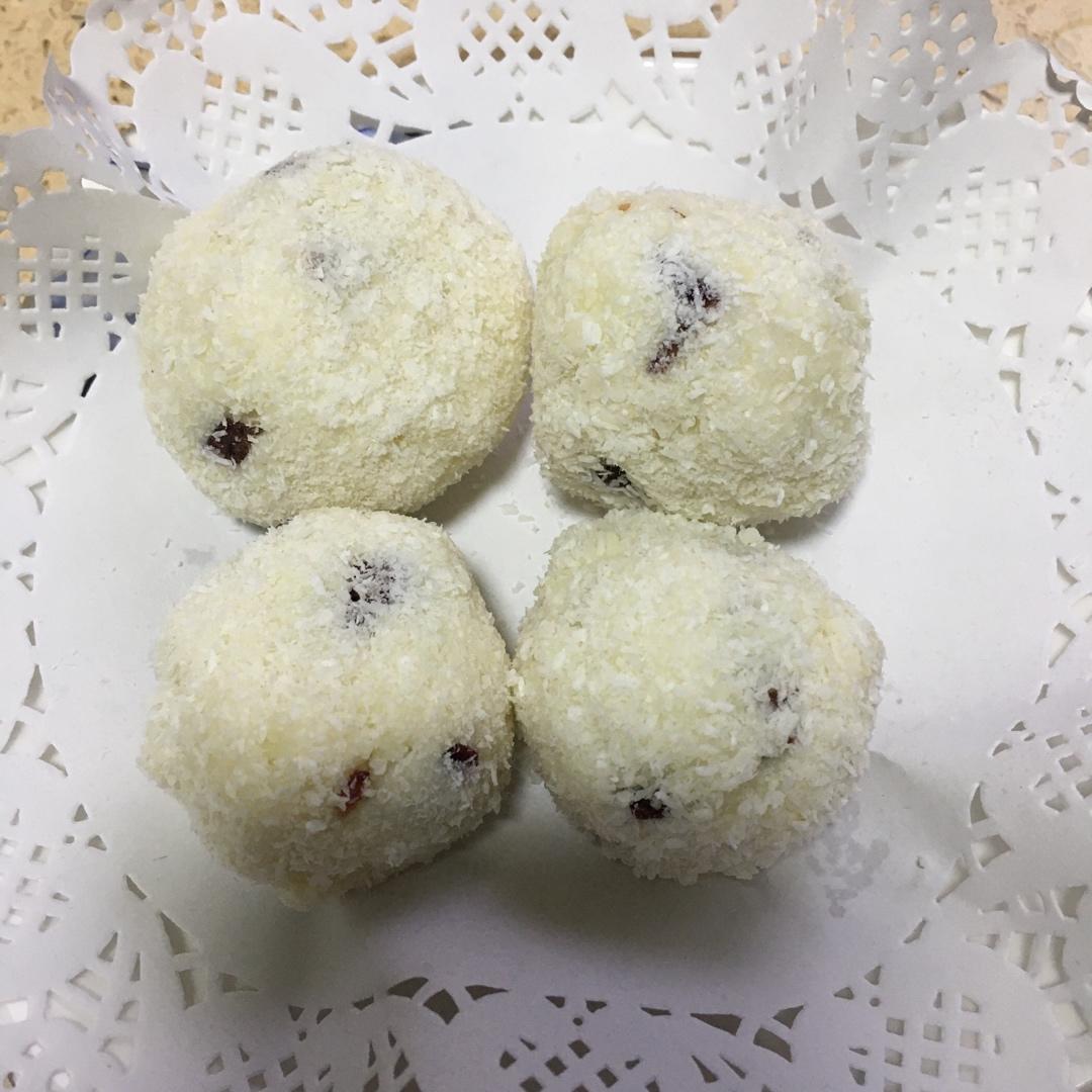免烤箱❗️酸甜可口的山药蔓越莓椰蓉球