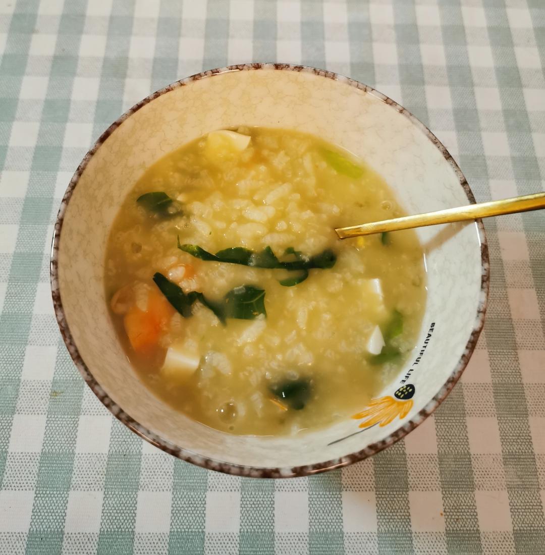 一人份虾仁咸蛋粥