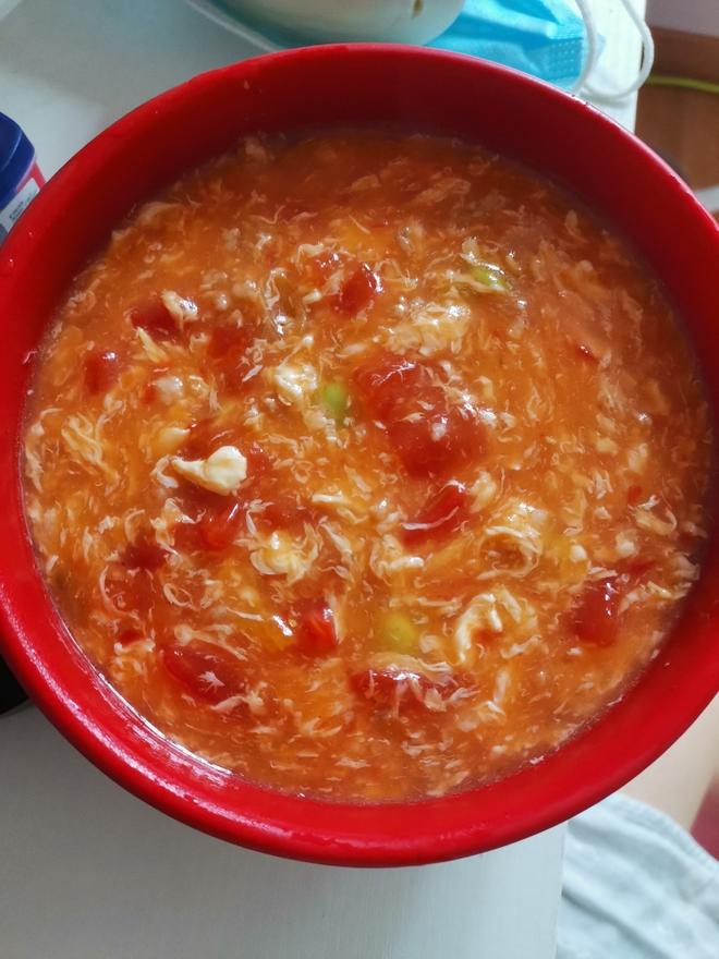 肉沫毛豆番茄鸡蛋汤的做法