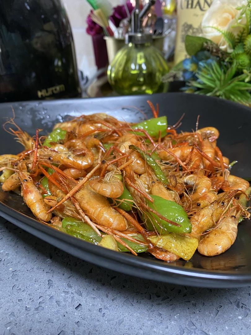 家常徽菜：青椒炒小河虾