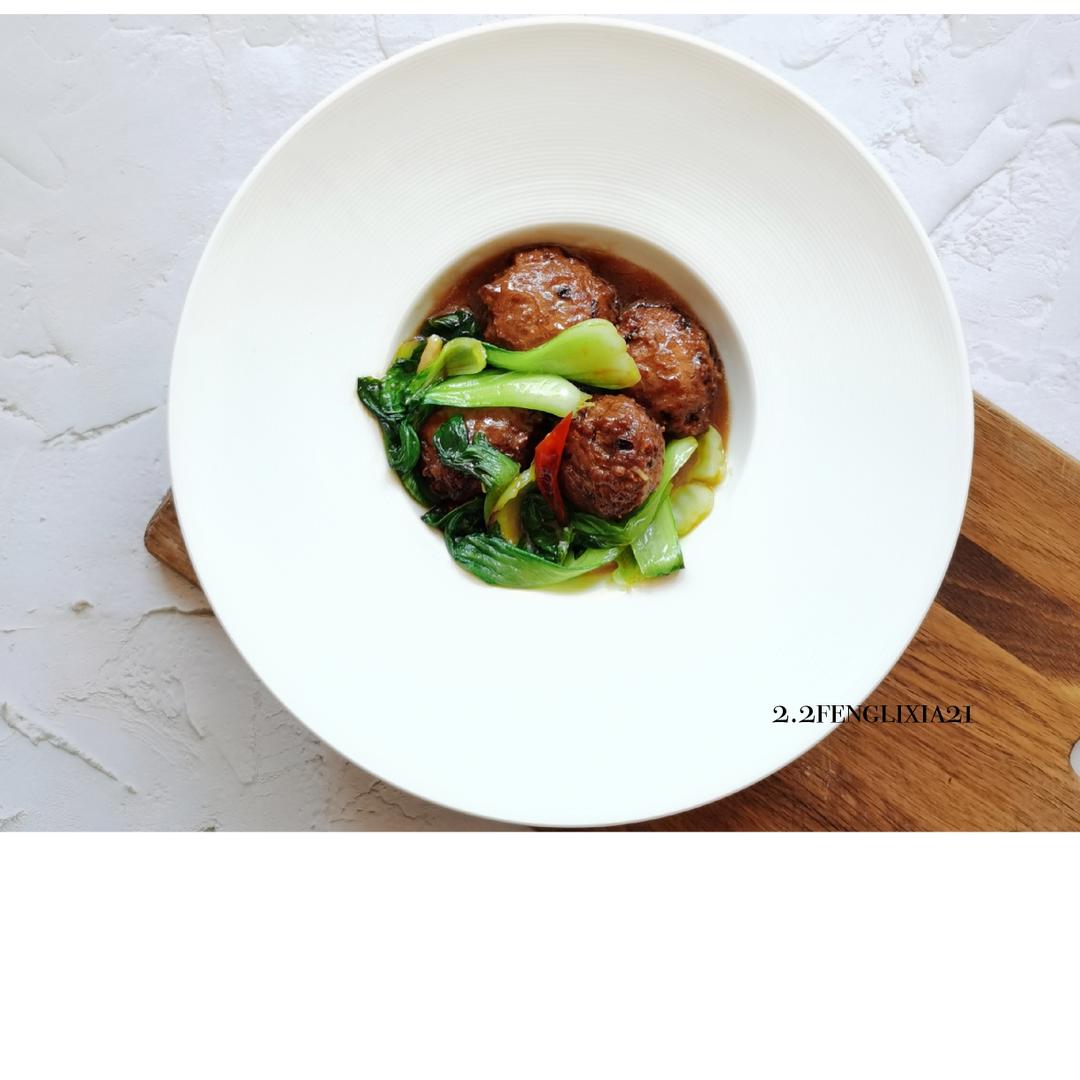 四喜丸子烧油菜的年味食光的做法