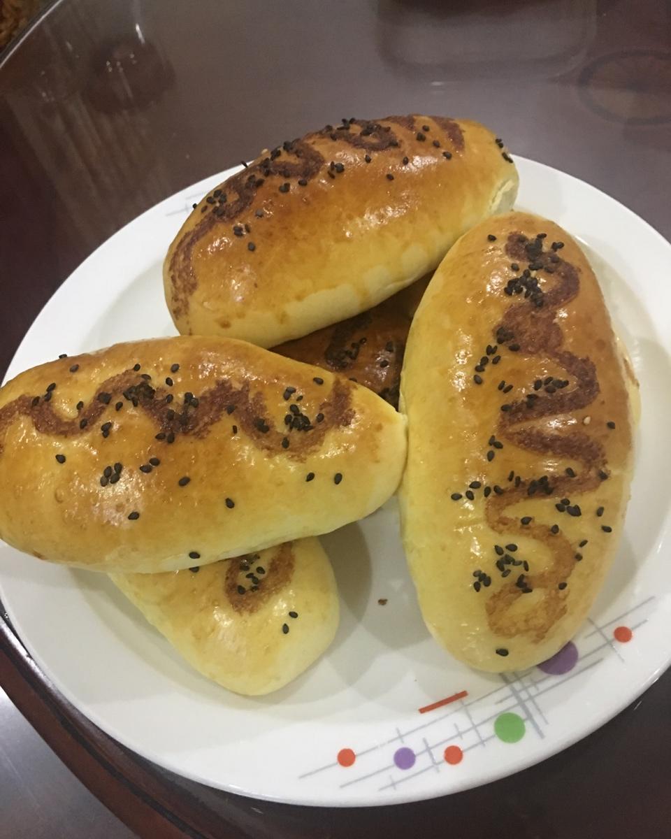 火腿肠早餐面包（一次发酵法）