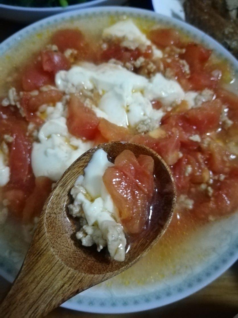 番茄肉末蒸内酯豆腐
