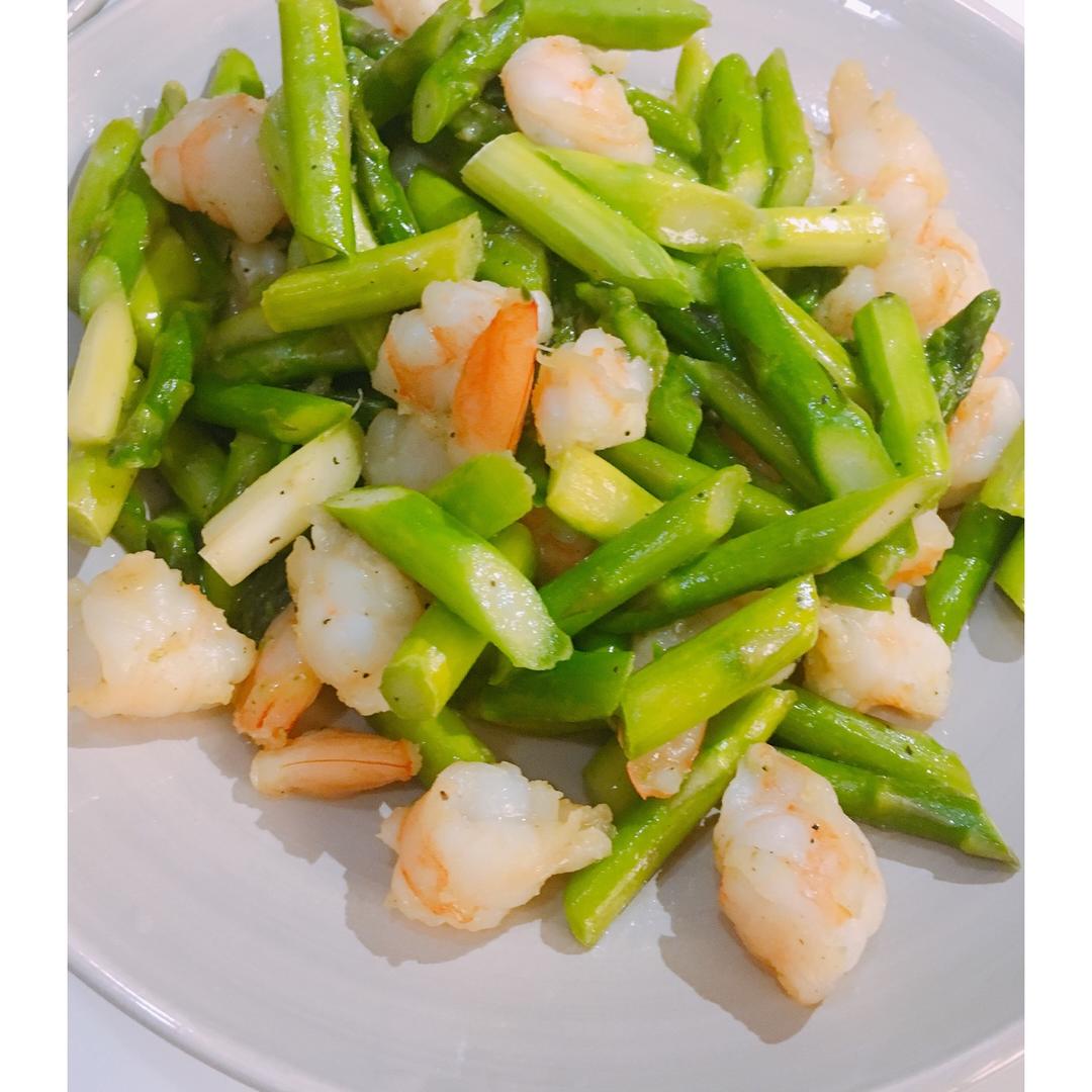清炒芦笋虾仁