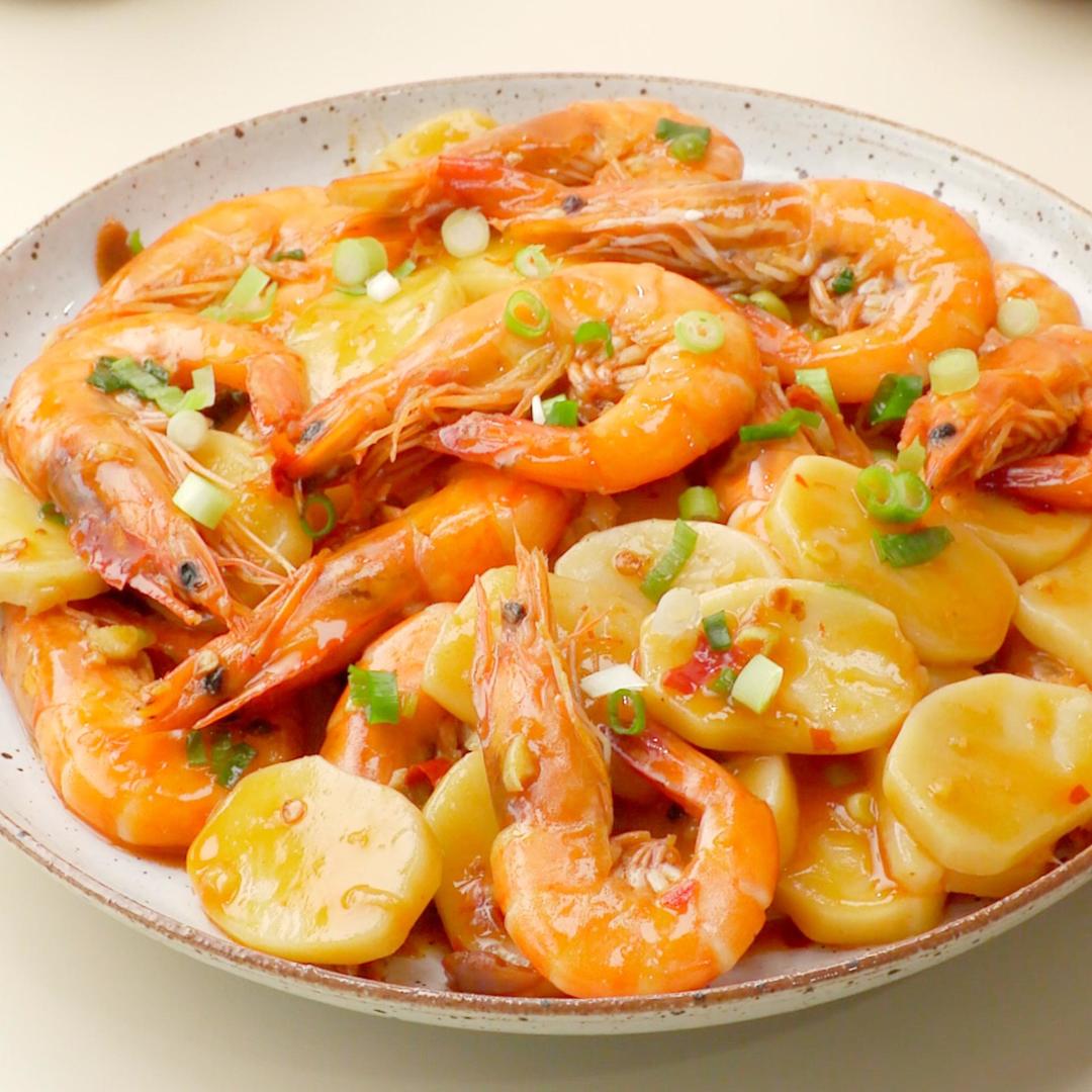 鲜虾炒年糕的做法