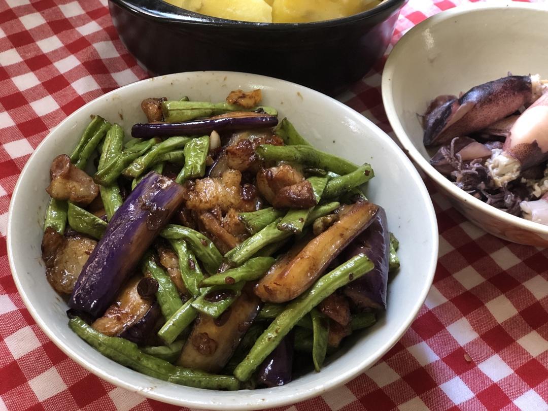 不油炸的茄子烧豆角
