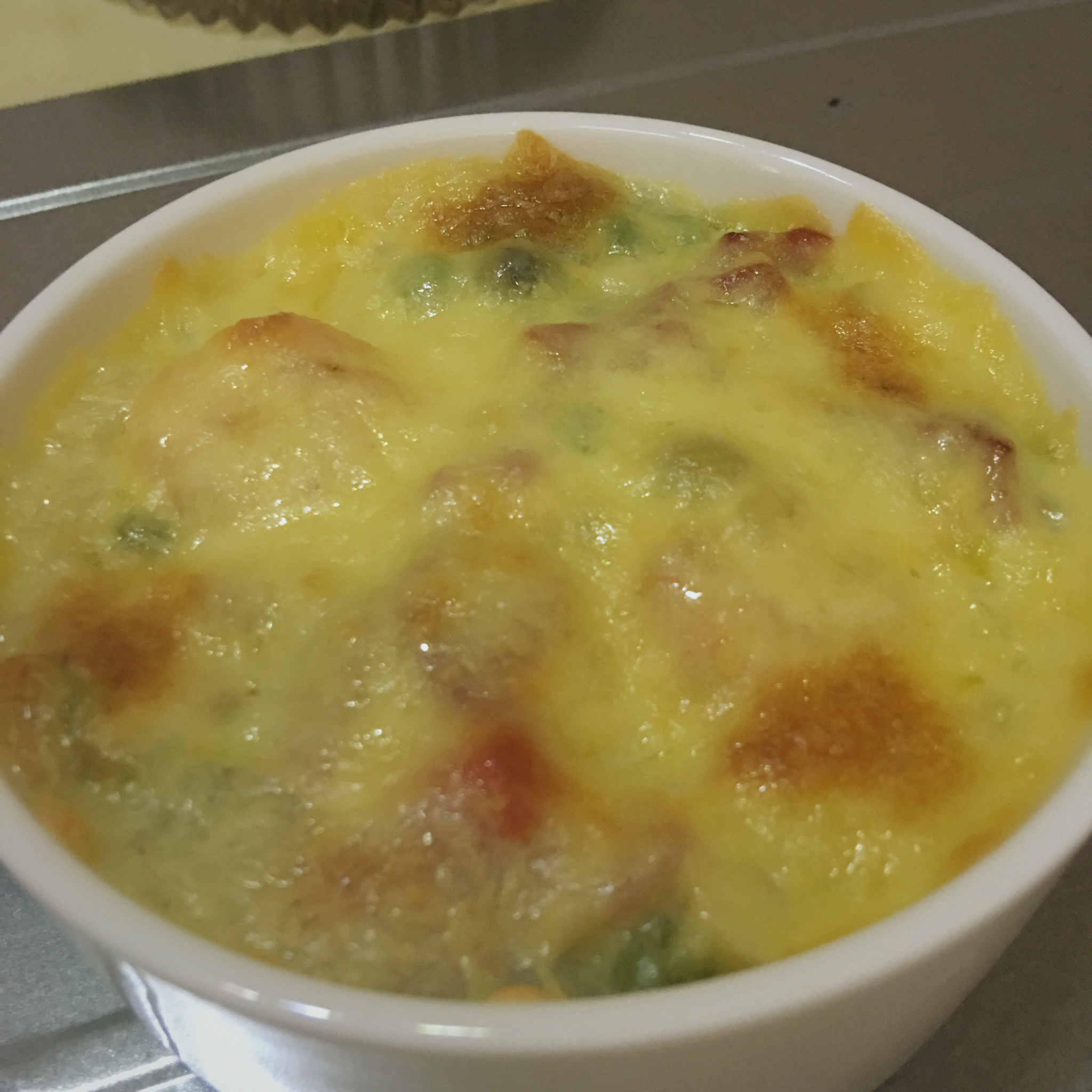 虾仁培根芝士焗饭