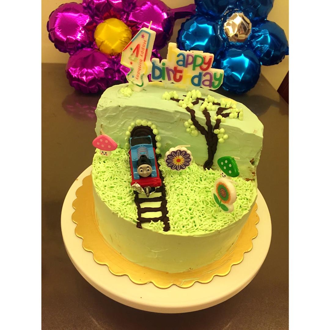 托马斯场景蛋糕（奶油蛋糕快手版）