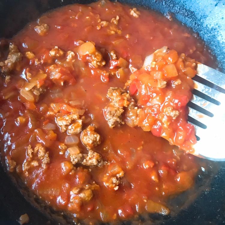 （完胜必胜客的）番茄肉酱意大利面～