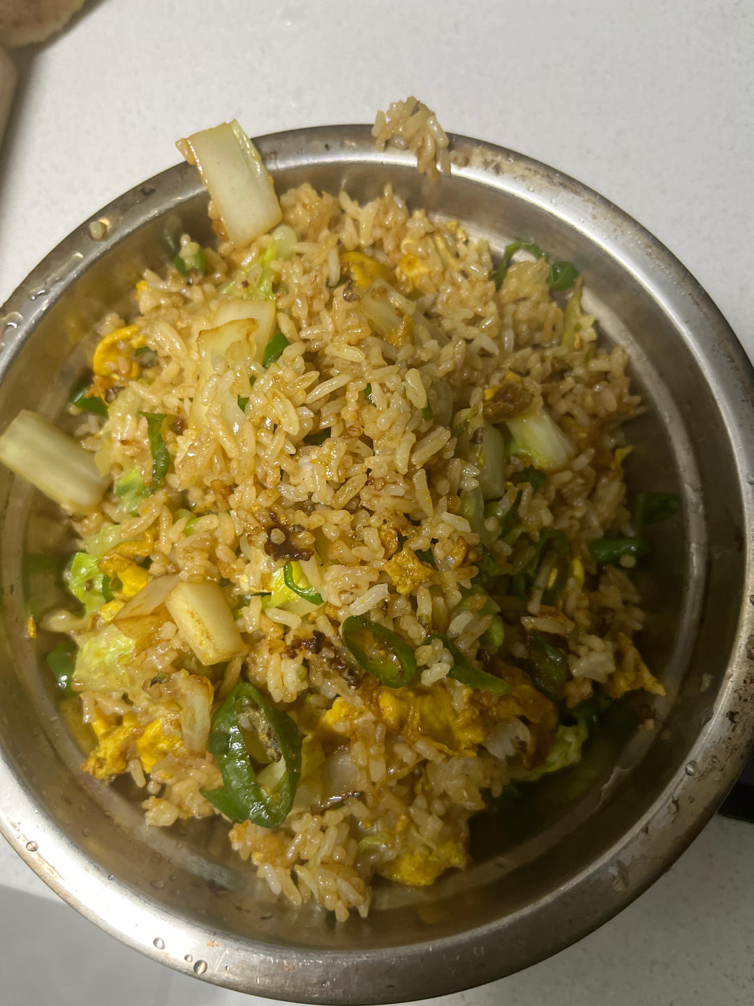 不辣的尖椒蛋炒饭