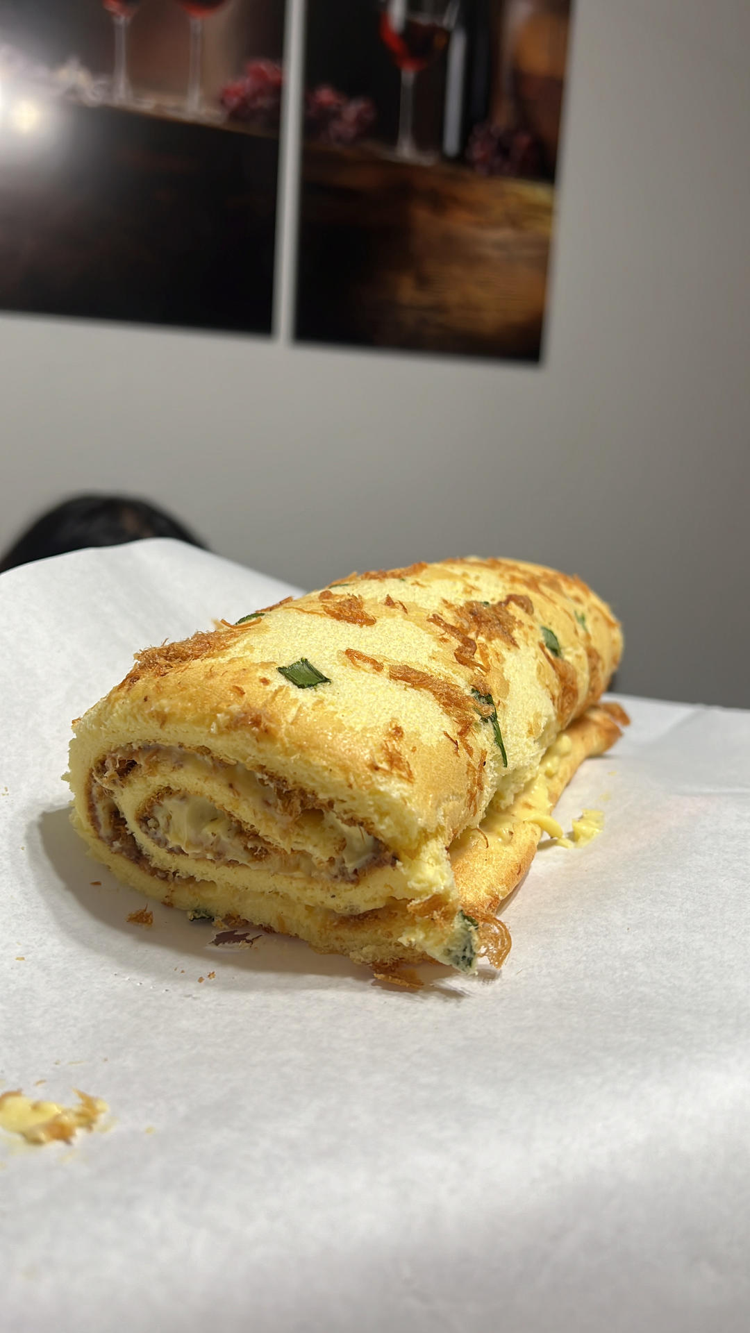 低卡低脂香葱肉松卷