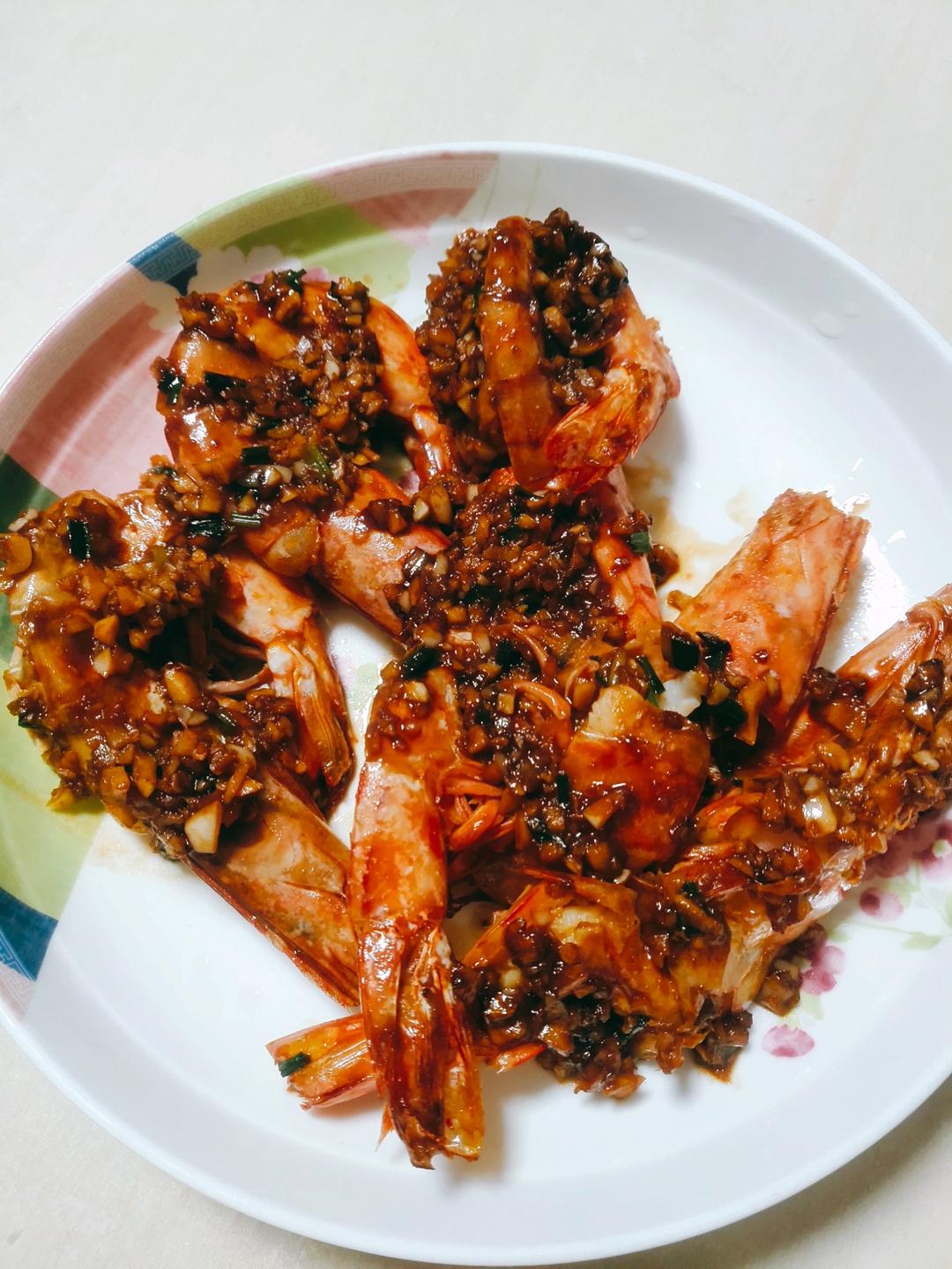 不再吃白灼虾（蒜香大虾）