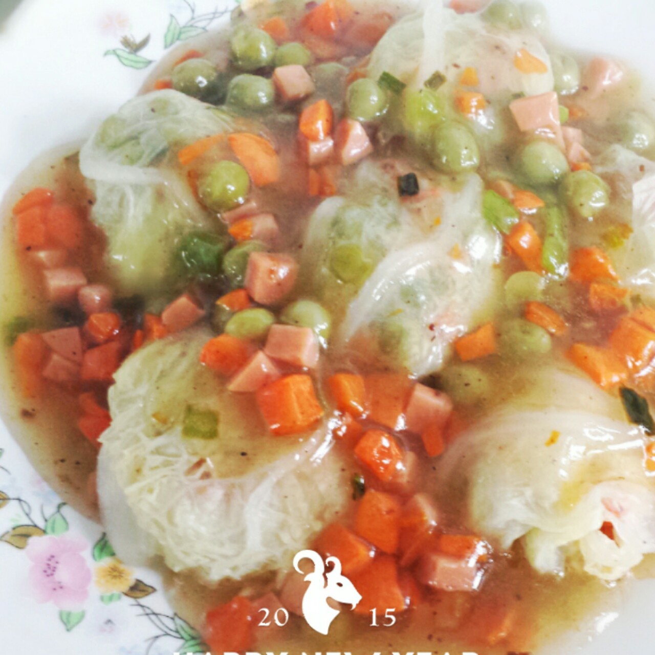 鲜香白菜包(八宝财袋)