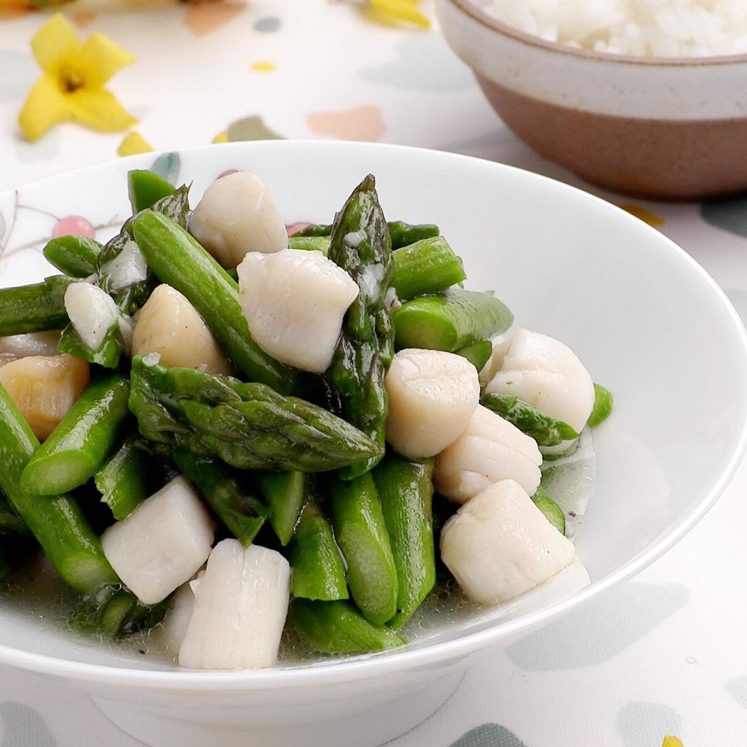 芦笋炒贝柱的做法