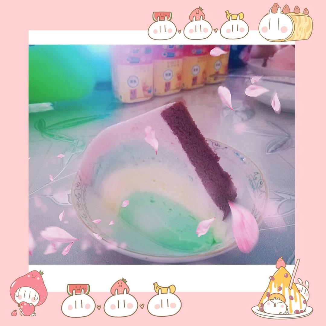 彩虹慕斯蛋糕