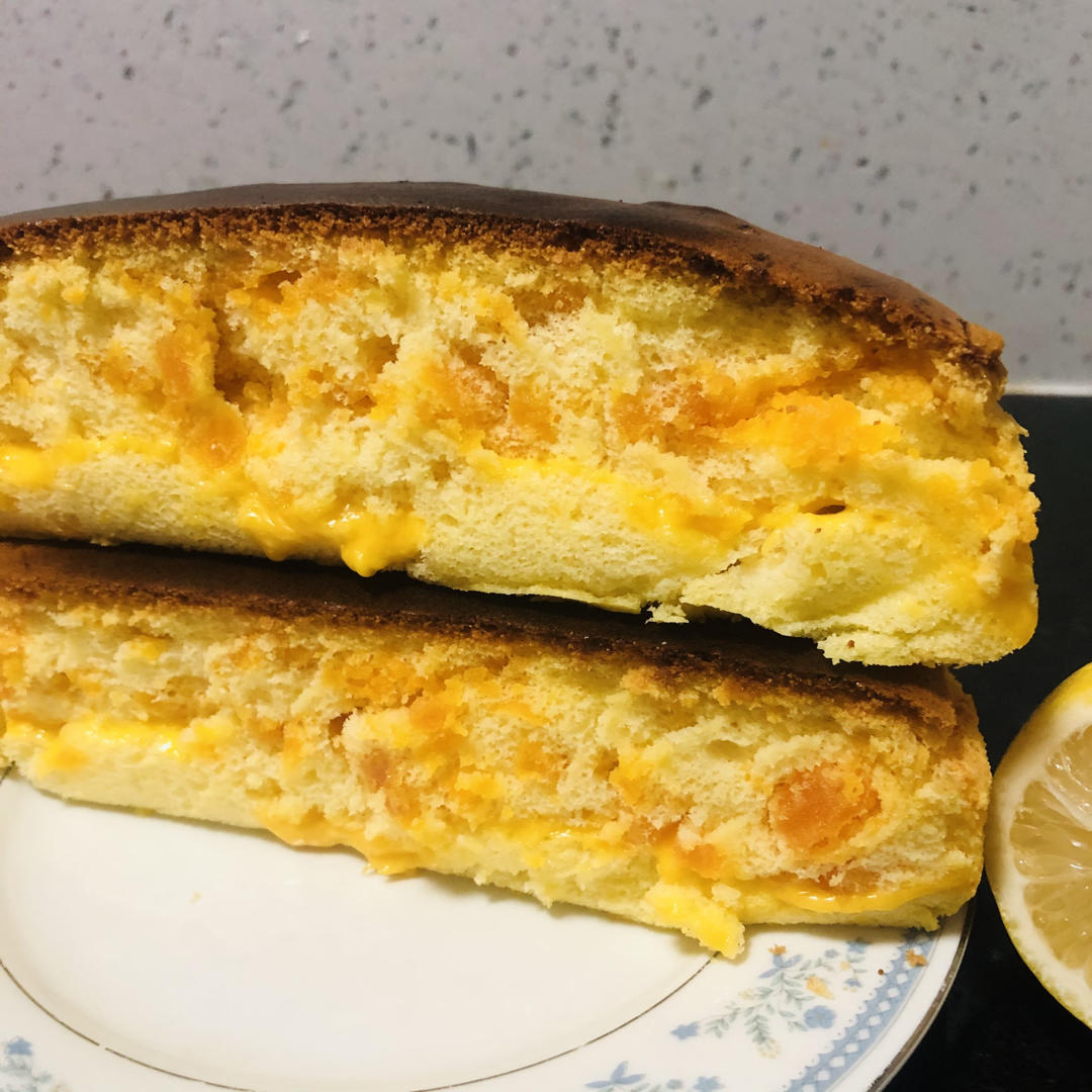 超超超柔软的咸蛋黄芝士古早蛋糕!