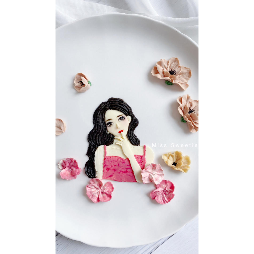 kamebluemary做的奶油霜转印手绘