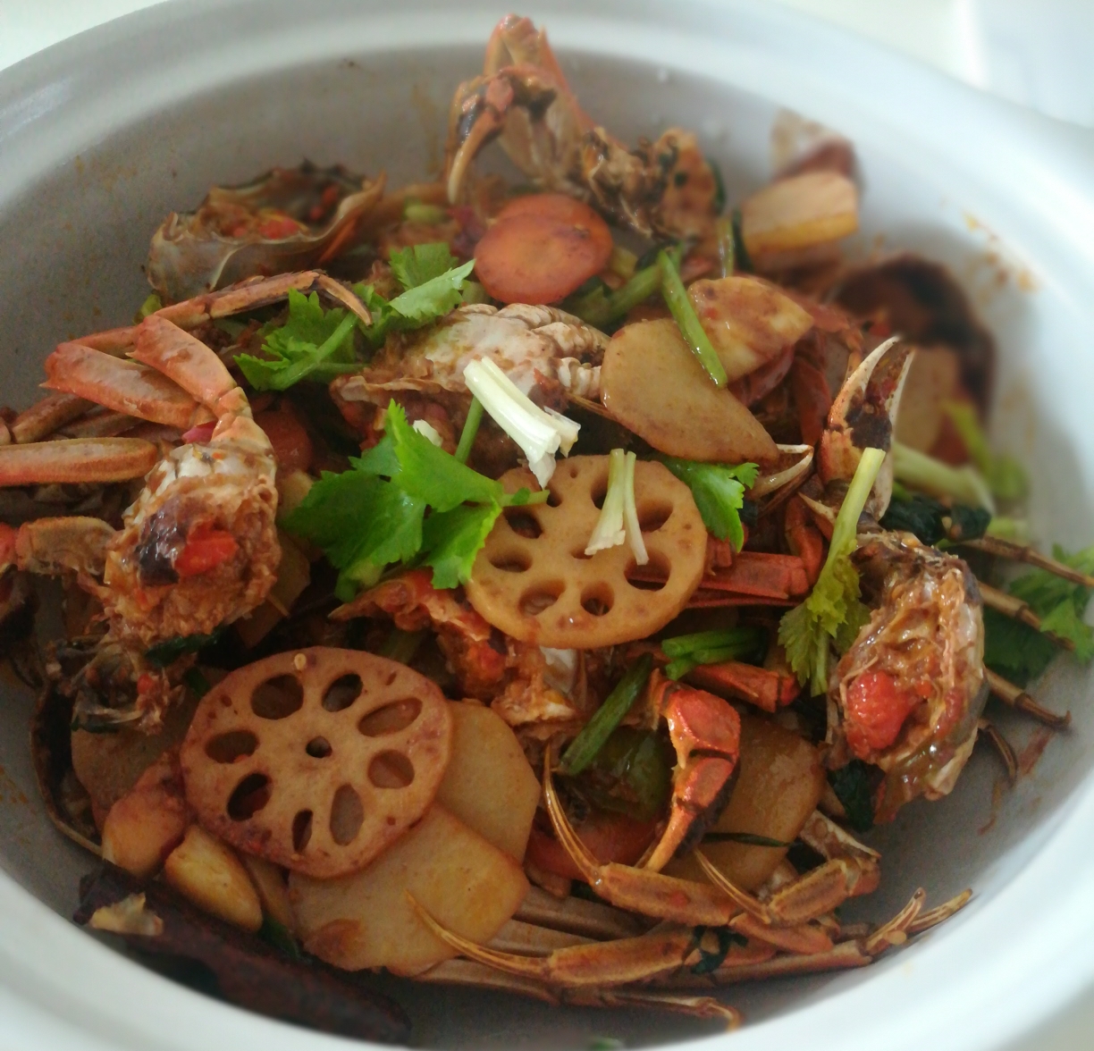香辣蟹煲(简单美味免油锅版)的做法