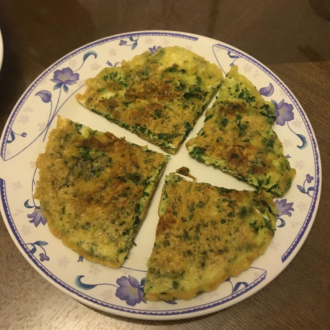 芹菜叶蛋饼