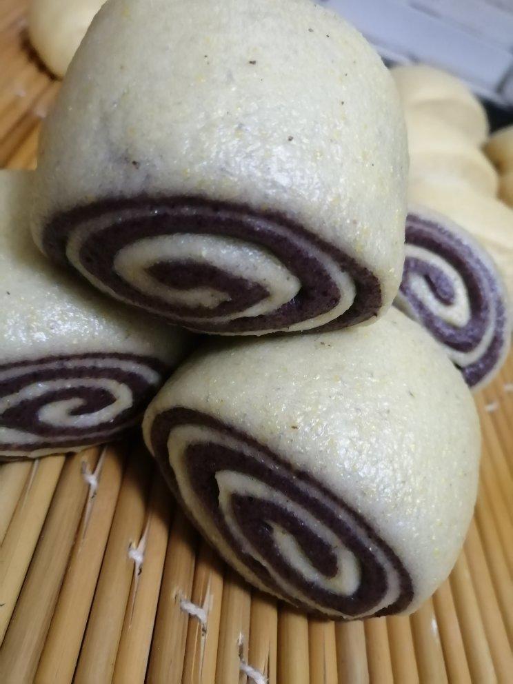 黑米双色馒头花卷（一次发酵）