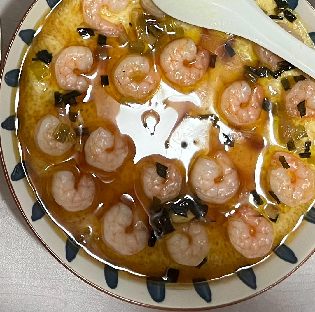 虾仁豆腐蒸水蛋