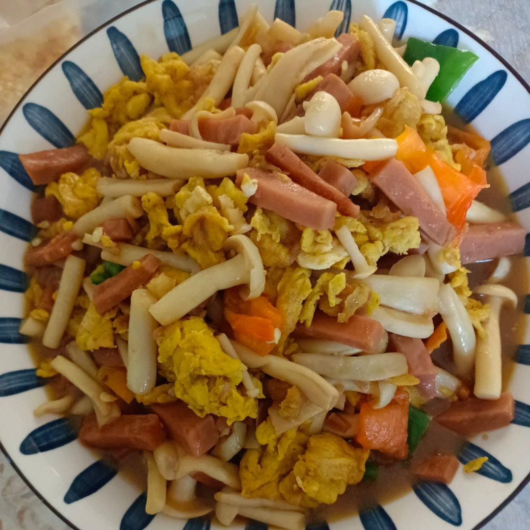 白玉菇炒火腿