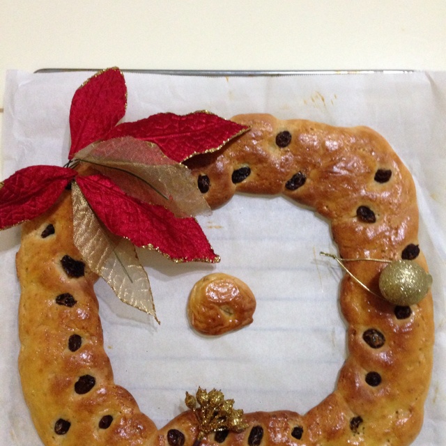 圣诞花环面包